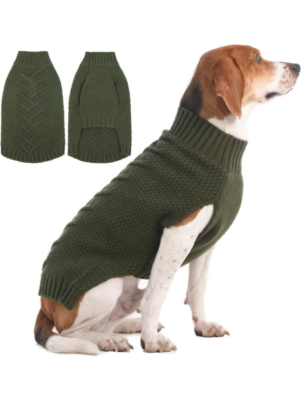 Cozy Thick Neutral Large Dog Sweater - Warm Knit for Boys & Girls, Winter Wear